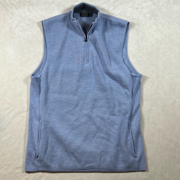 G/FORE Medium Heavy Knit Full Zip Insulated Vest Soft Cotton Blend Golf Sweater - Picture 1 of 11